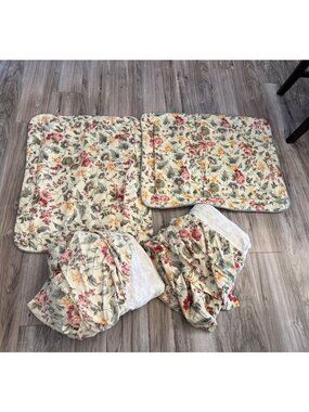 Vtg Laura Ashley Melrosel Twin 2 Bedskirts 2 Shams Morning Glory AirBB cottage